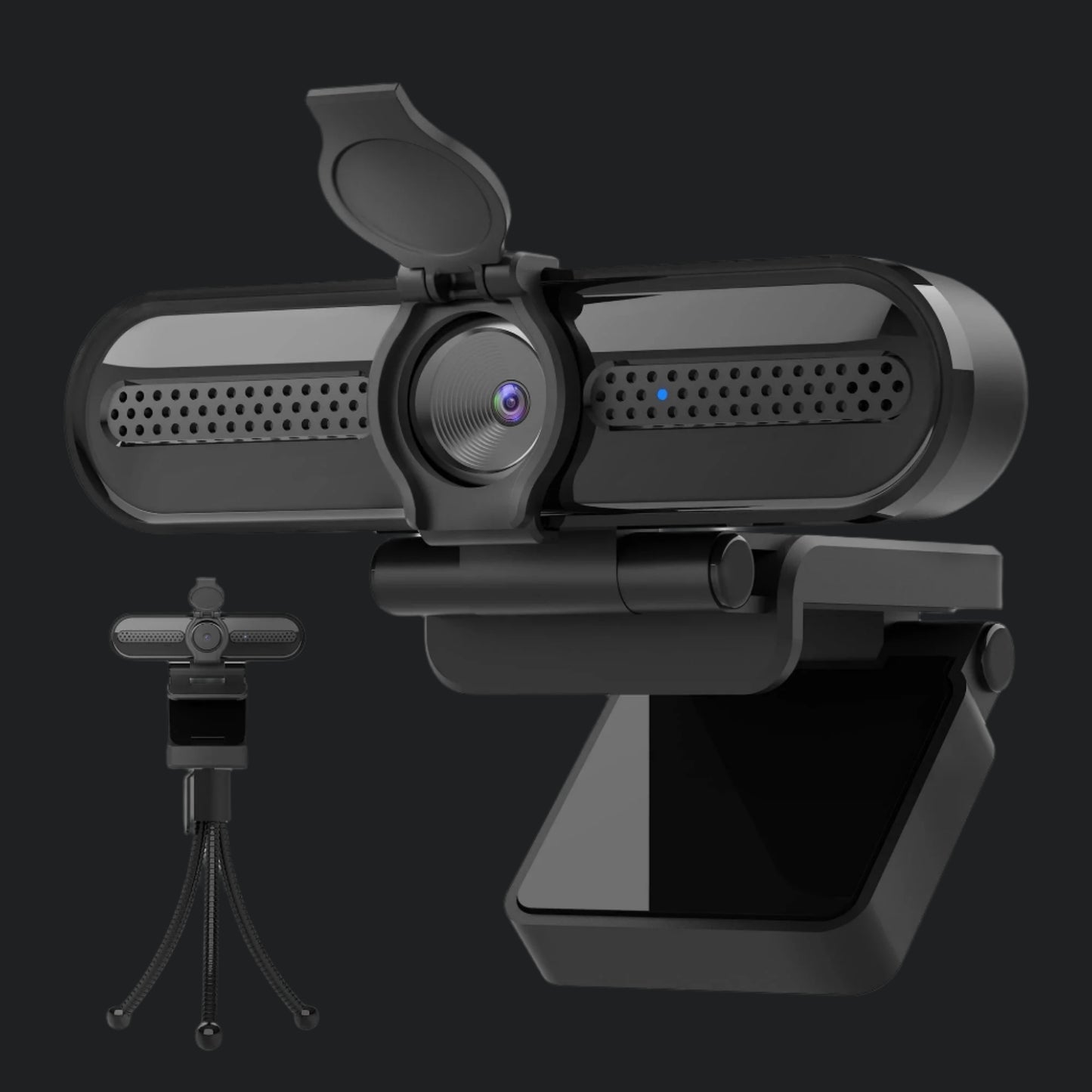2K/1080P USB Webcam with Dual Microphones for Laptop Conferencing and Streaming, Autofocus Feature