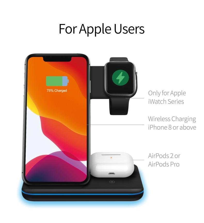 Ninja 15W 3 in 1 Fast Wireless Charging Station for Mobile Streamers