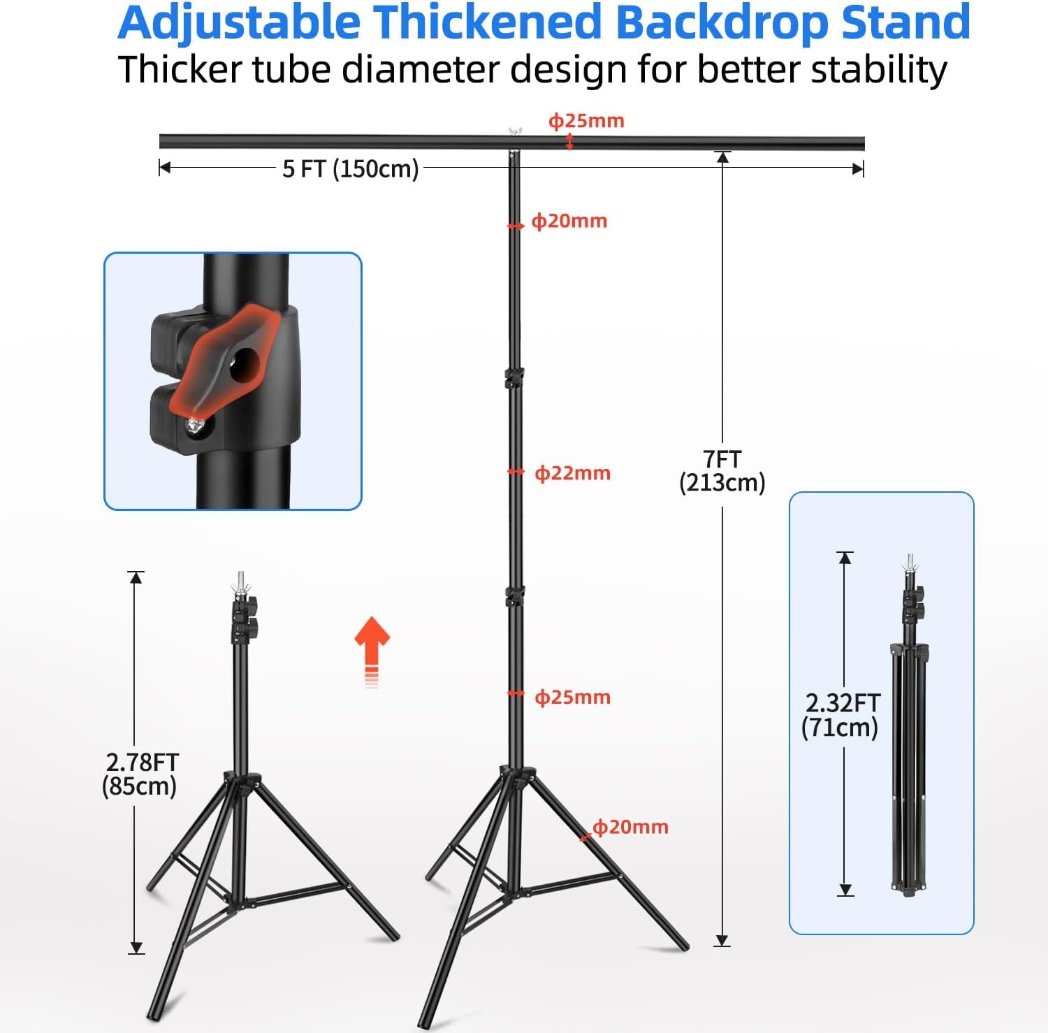 Blue Green Screen Backdrop Kit,  2-In-1 6.5X5 Ft Green Screen Stand for Streaming, Blue Greenscreen Background with Adjustable Photo Backdrop Stand for Photography, Zoom with Case&Clips