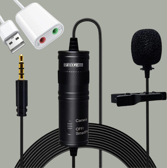 5Core Lavalier Microphone Clip On For Streamers