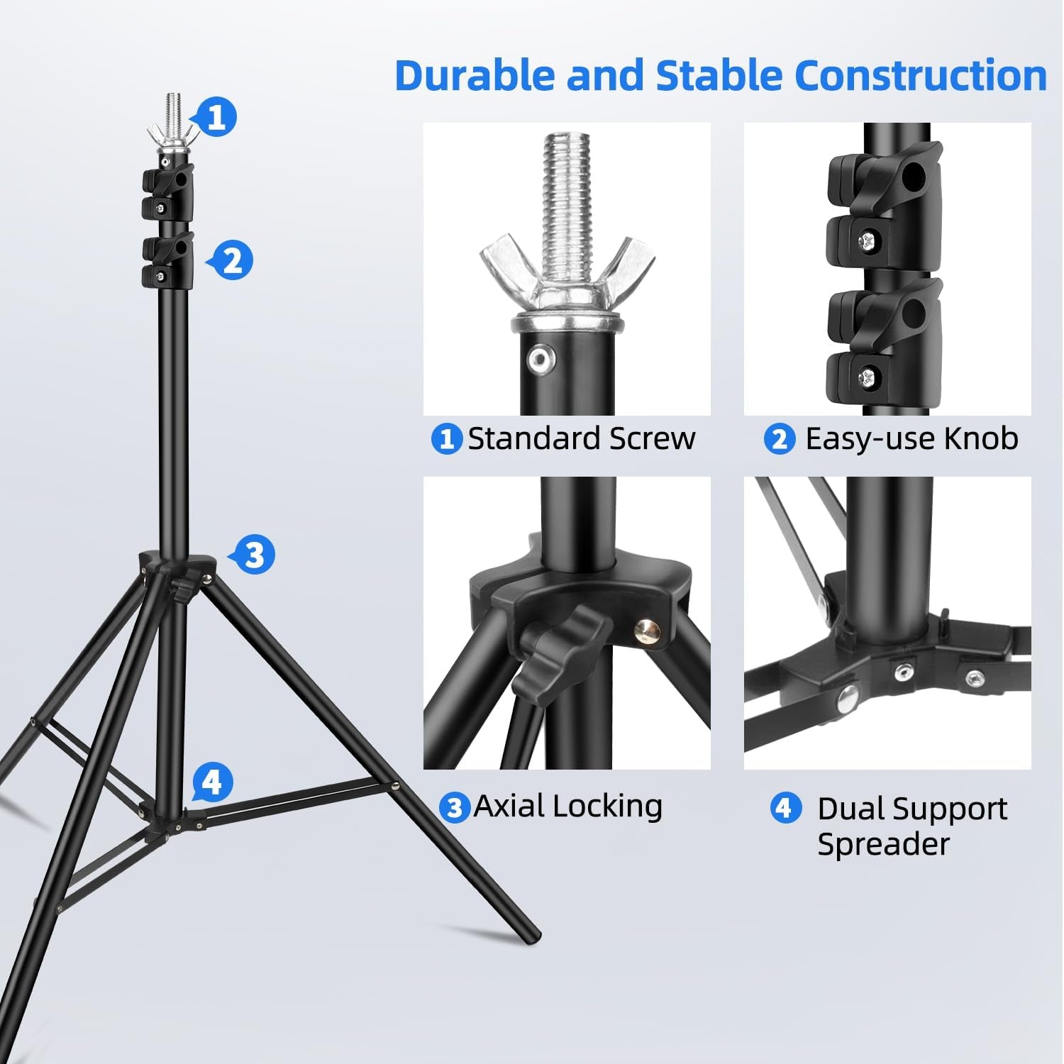 Blue Green Screen Backdrop Kit,  2-In-1 6.5X5 Ft Green Screen Stand for Streaming, Blue Greenscreen Background with Adjustable Photo Backdrop Stand for Photography, Zoom with Case&Clips