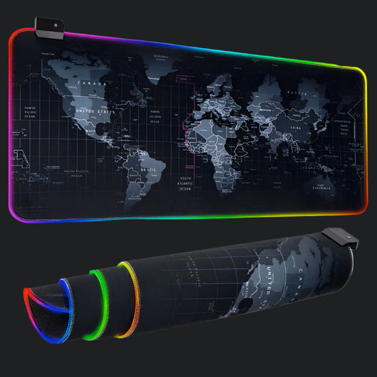 Dragon RGB Gaming Mouse Pad World Map