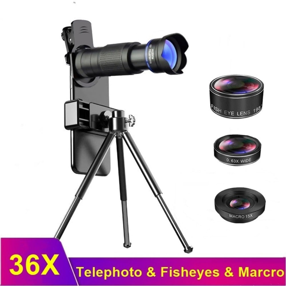 Dragon 36X Mobile Phone Lens Kit With Tripod for Streamers
