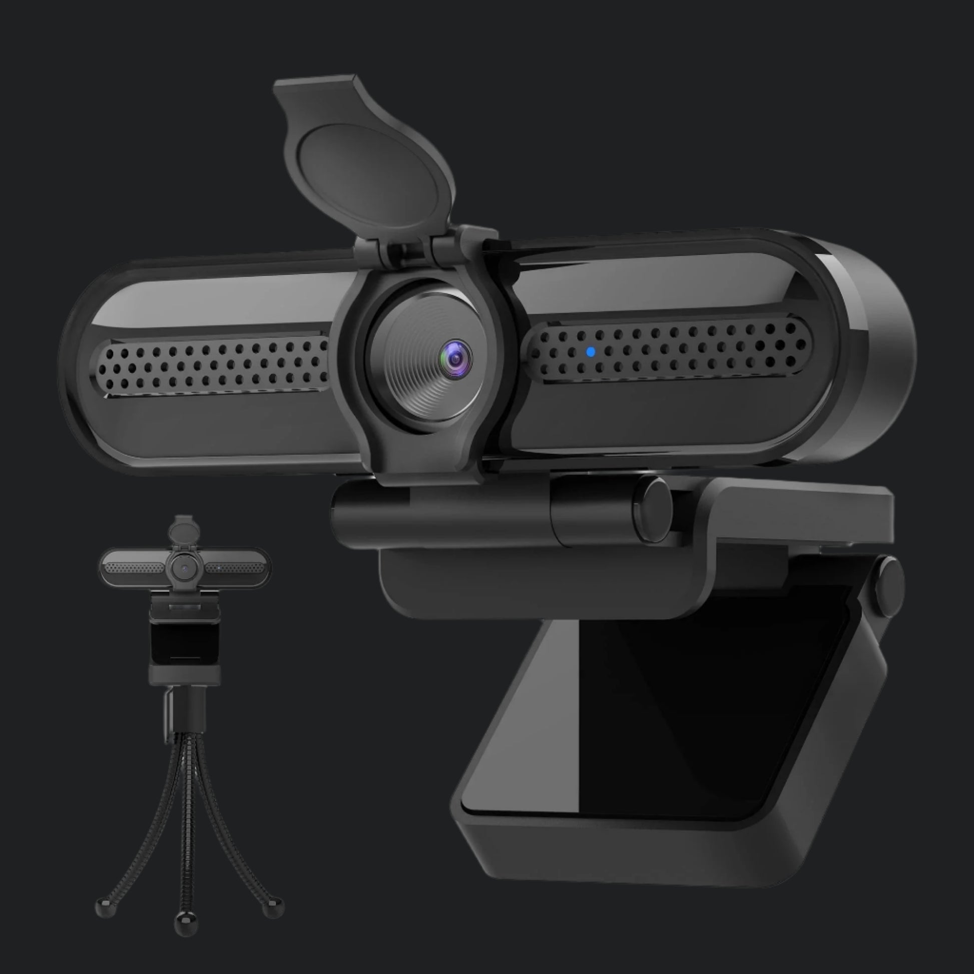 2K/1080P USB Webcam with Dual Microphones for Laptop Conferencing and Streaming, Autofocus Feature