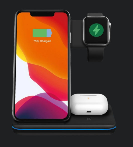 Ninja 15W 3 in 1 Fast Wireless Charging Station for Mobile Streamers