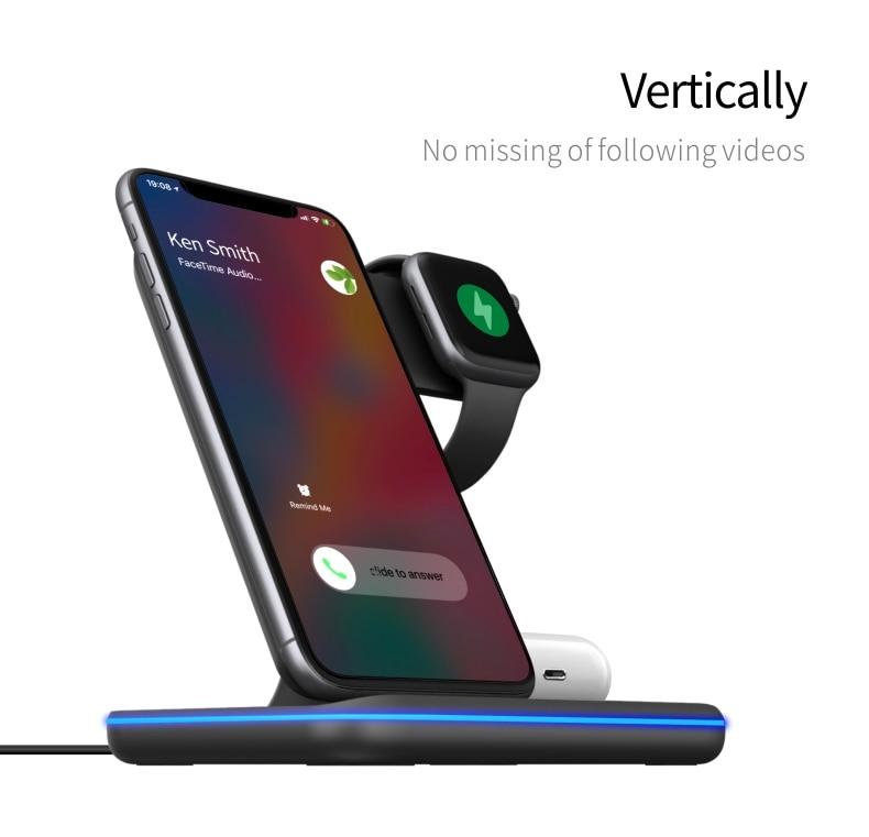 Ninja 15W 3 in 1 Fast Wireless Charging Station for Mobile Streamers