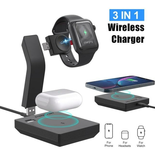 Ninja 15W 3 in 1 Fast Wireless Charging Station for Mobile Streamers